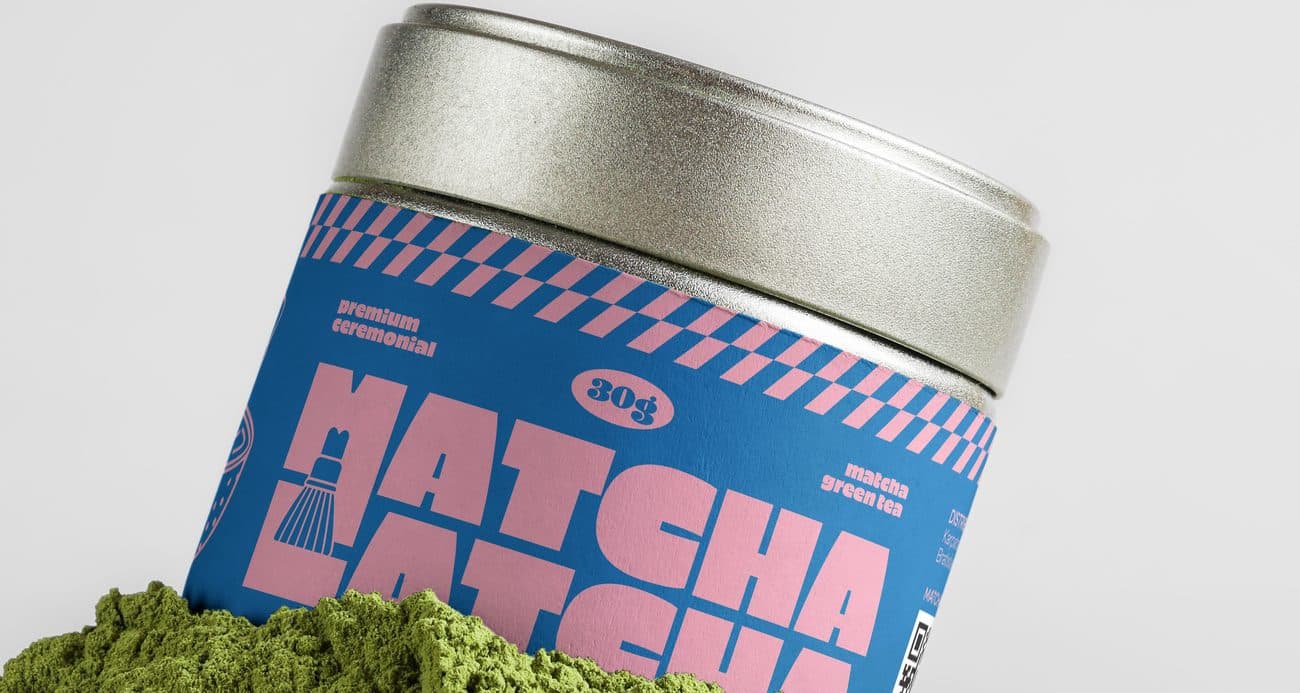 Plechovka Matcha Latcha Premium 30 g zblízka